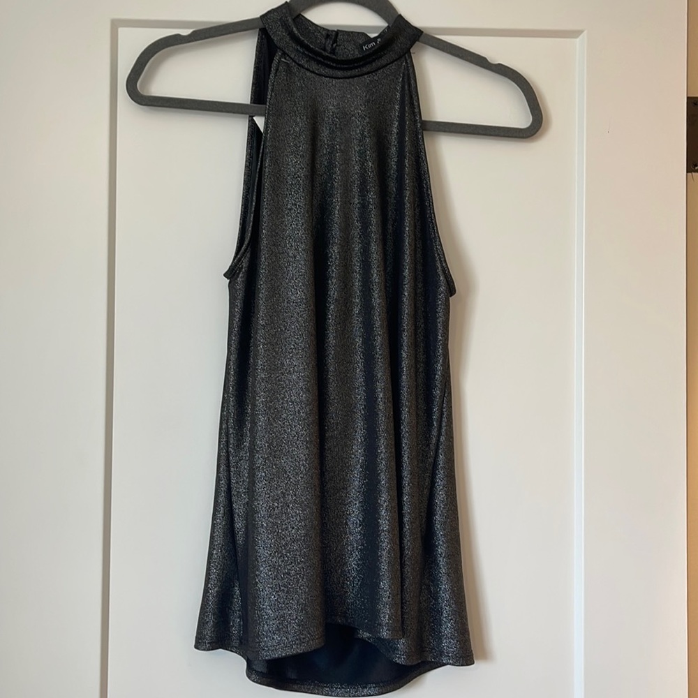 Black sparkle halter